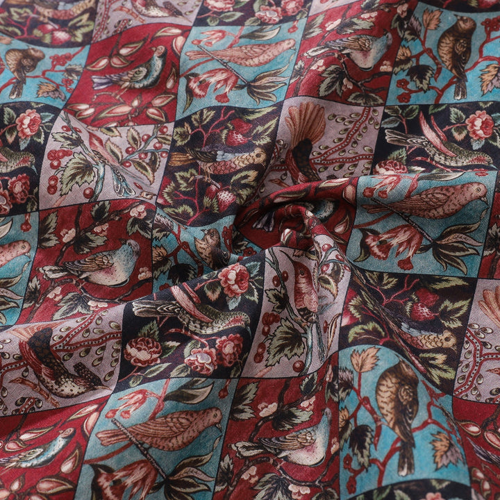 Men's Hawaiian Shirt Symphony of Birds Print Cotton Button-down Short Sleeve Aloha Shirt By Amy