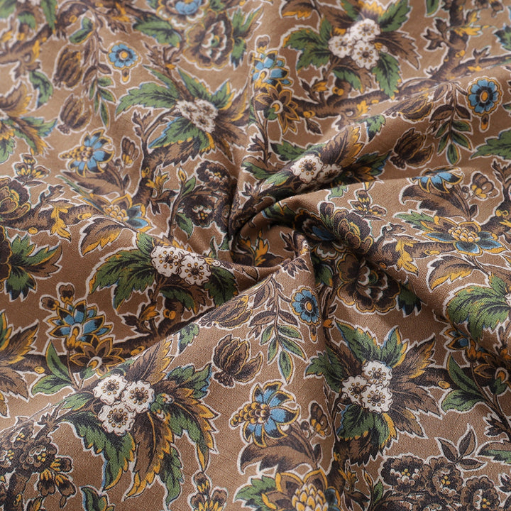 Men's Hawaiian Shirt Autumn Colors Print Cotton Button-down Short Sleeve Aloha Shirt By Amy