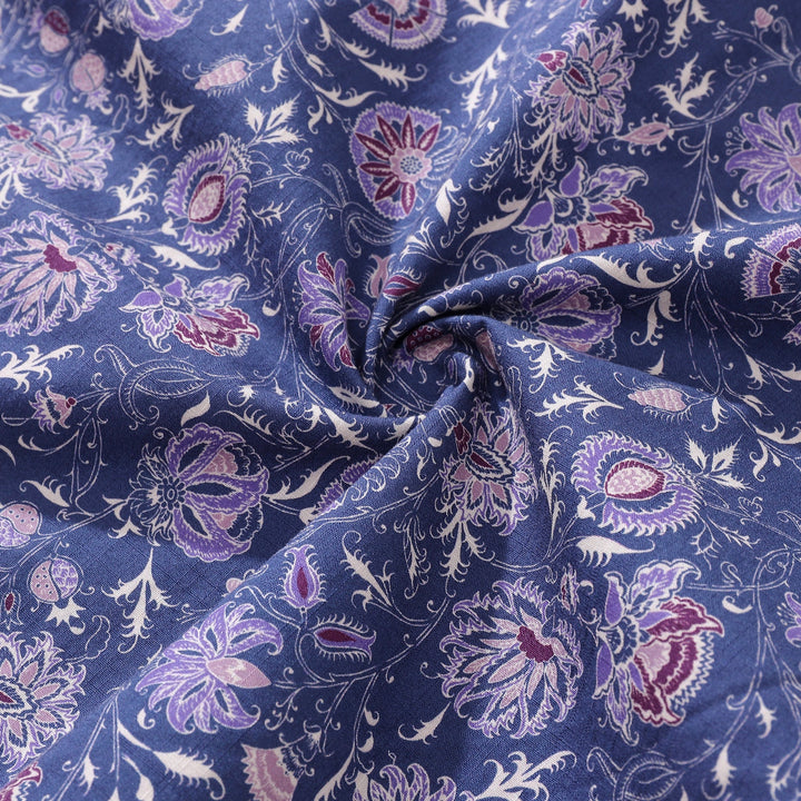 Men's Hawaiian Shirt Mystic Flowers Print Cotton Button-down Short Sleeve Aloha Shirt By Amy