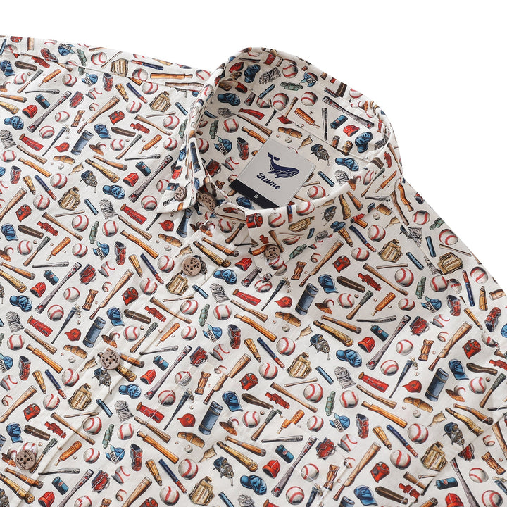 Men's Hawaiian Shirt Field of Dreams Print Cotton Button-down Short Sleeve Aloha Shirt By Amy