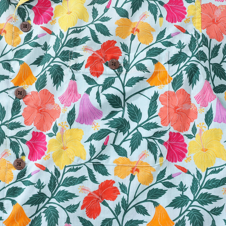 Hawaiian Shirt For Men Rainbow Petals 1940s Vintahe Shirt Camp Collar By Girija Kulkarni