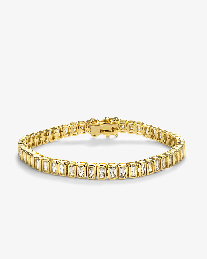 Laura Gold Emerald-Cut CZ Tennis Bracelet