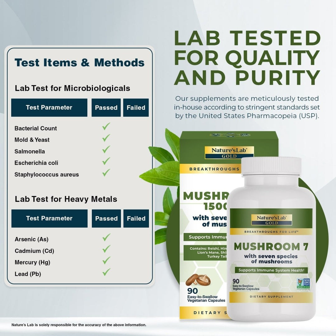 Nature's Lab Gold Mushroom 7 - 90 Capsules