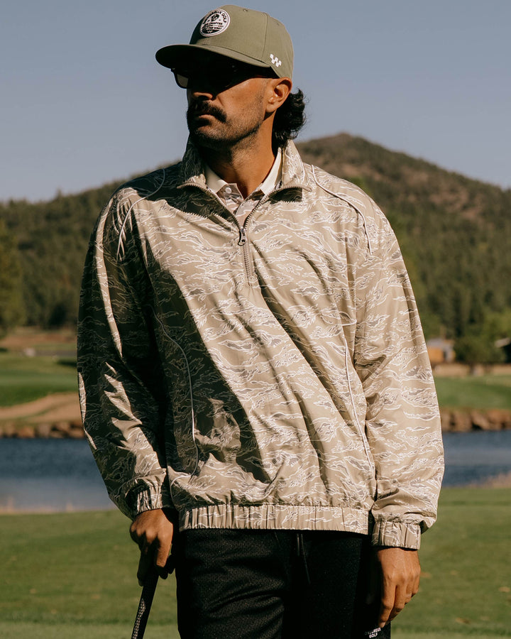Pullover Piped QTR ZIP - Tiger Camo