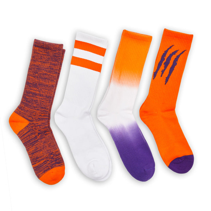 Purple / Orange Mixed Socks 8 Pack