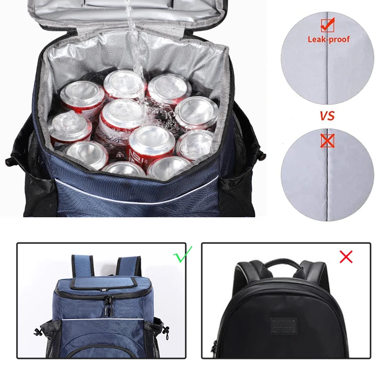 33L Cooler Soft Large Thermal Insulated Travel Backpack 36 Cans