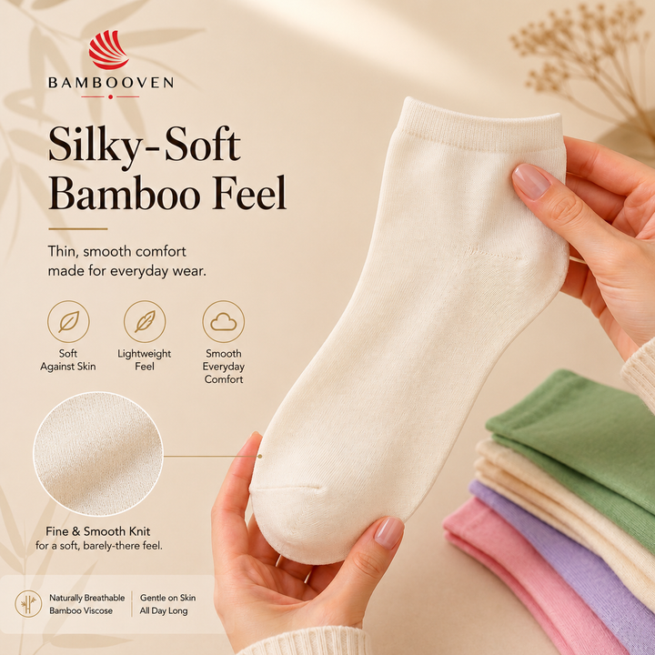Women’s Bamboo Ankle Socks 6-Pack, White, Blush & Black
