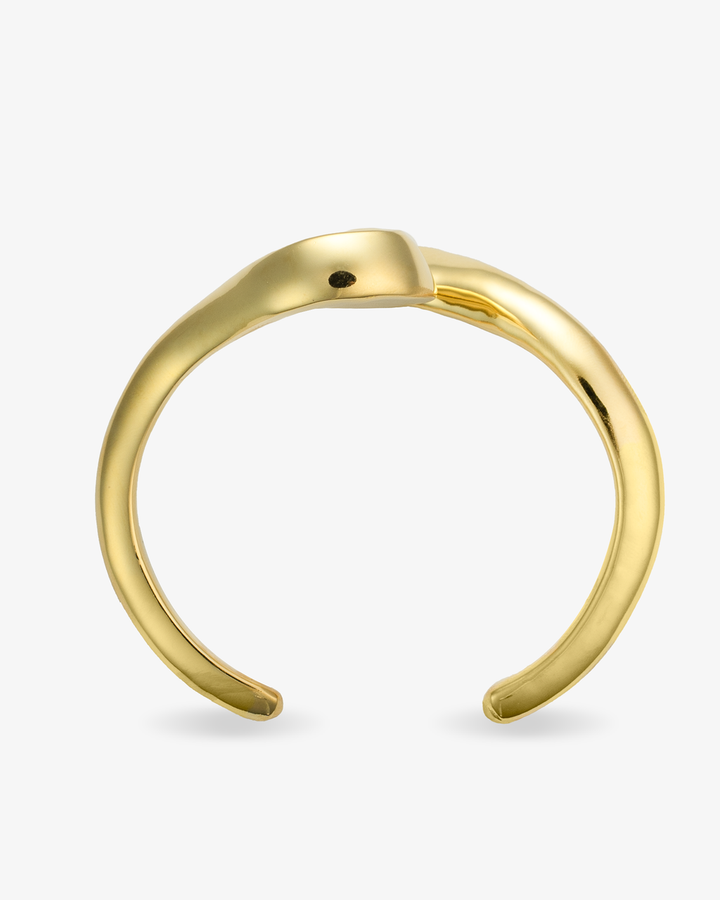 Anastasia Sculptural Wavy Gold Open Cuff Bracelet