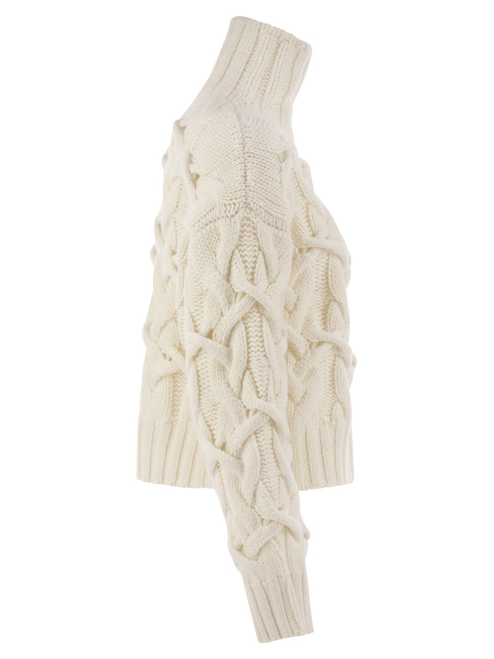 Brunello Cucinelli Women Braided High-Necked Cashmere Sweater