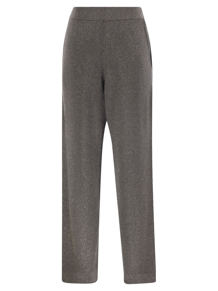 Brunello Cucinelli Women English Rib Cotton And Viscose Pants