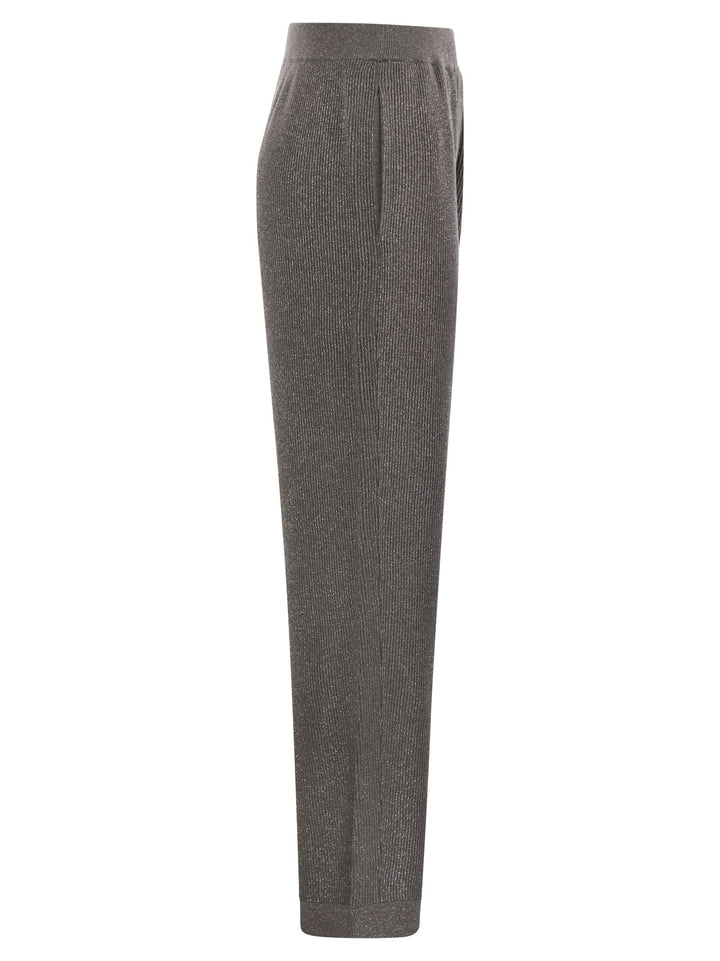 Brunello Cucinelli Women English Rib Cotton And Viscose Pants