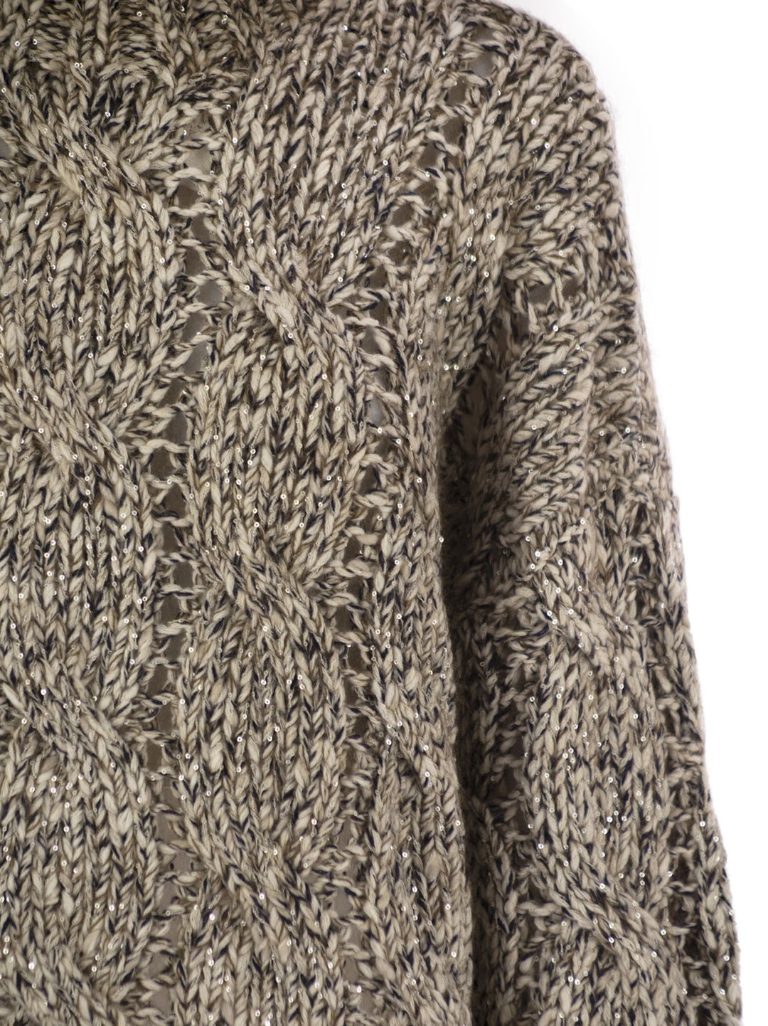 Brunello Cucinelli Women Soft Wool, Cashmere And Mohair Turtleneck Sweater With Braided Design