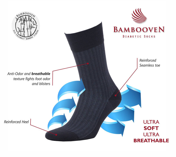 Men’s Bamboo Lightweight Dress Socks 8-Pack Gift Box, Black, Charcoal & Taupe