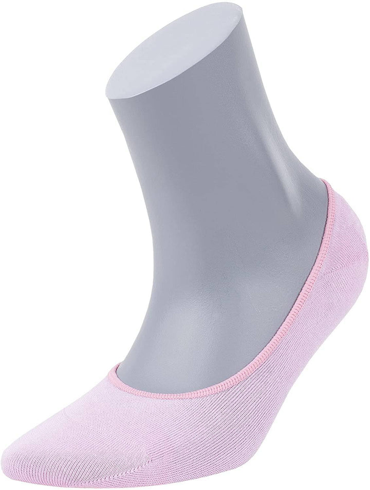 Women’s Bamboo No-Show Socks 6-Pack, White, Pink & Black