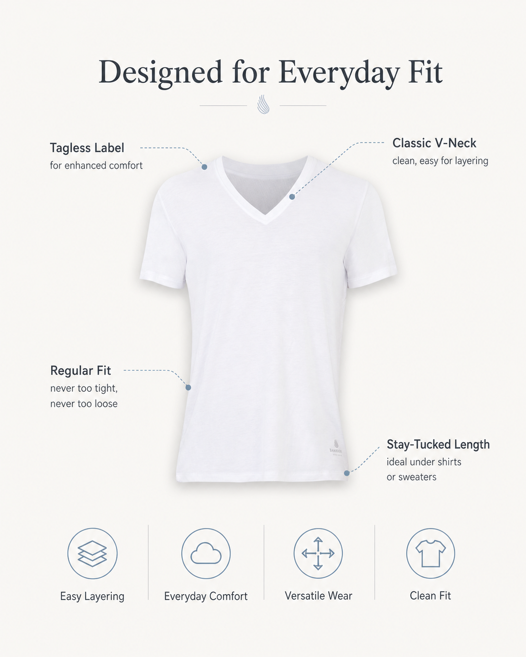 Men’s Bamboo V-Neck Undershirts 3-Pack