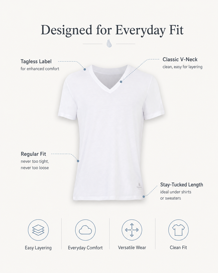 Men’s Bamboo V-Neck Undershirts 3-Pack