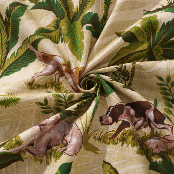 100% Cotton Hawaiian Shirt For Men International Dog Day Camp Collar Shirt By Sherry