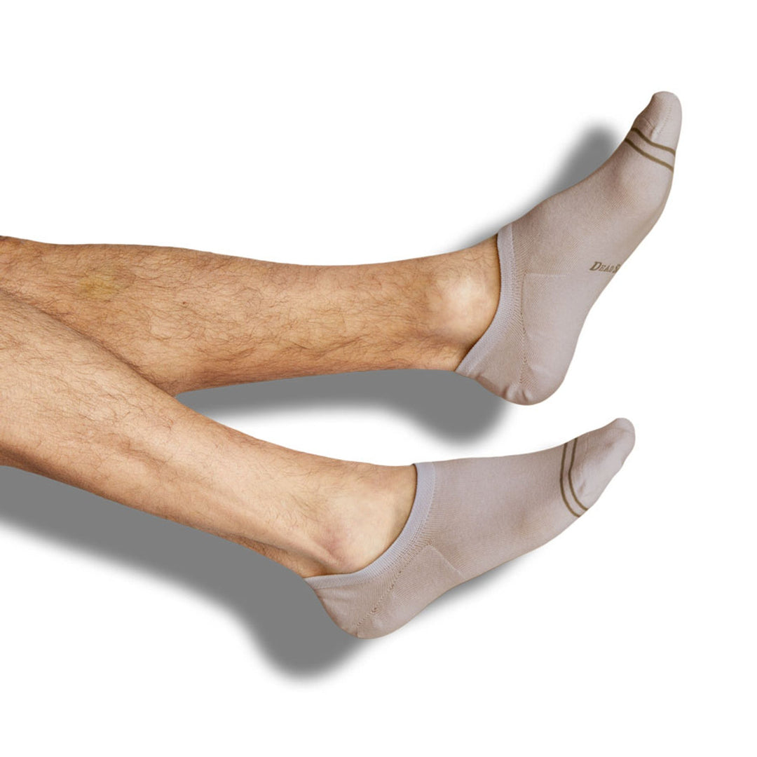 Beige No Show Socks- 3 Pack