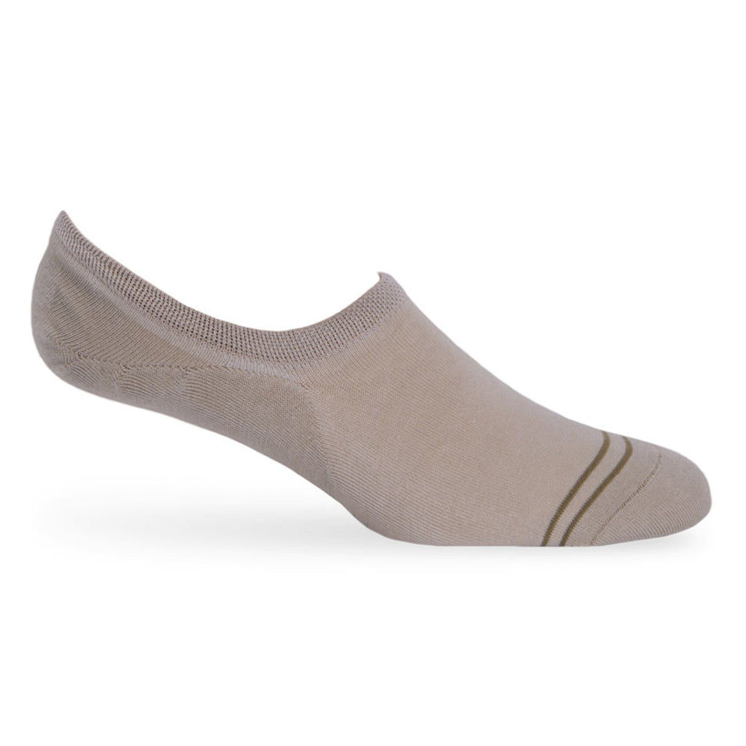 Beige No Show Socks- 3 Pack