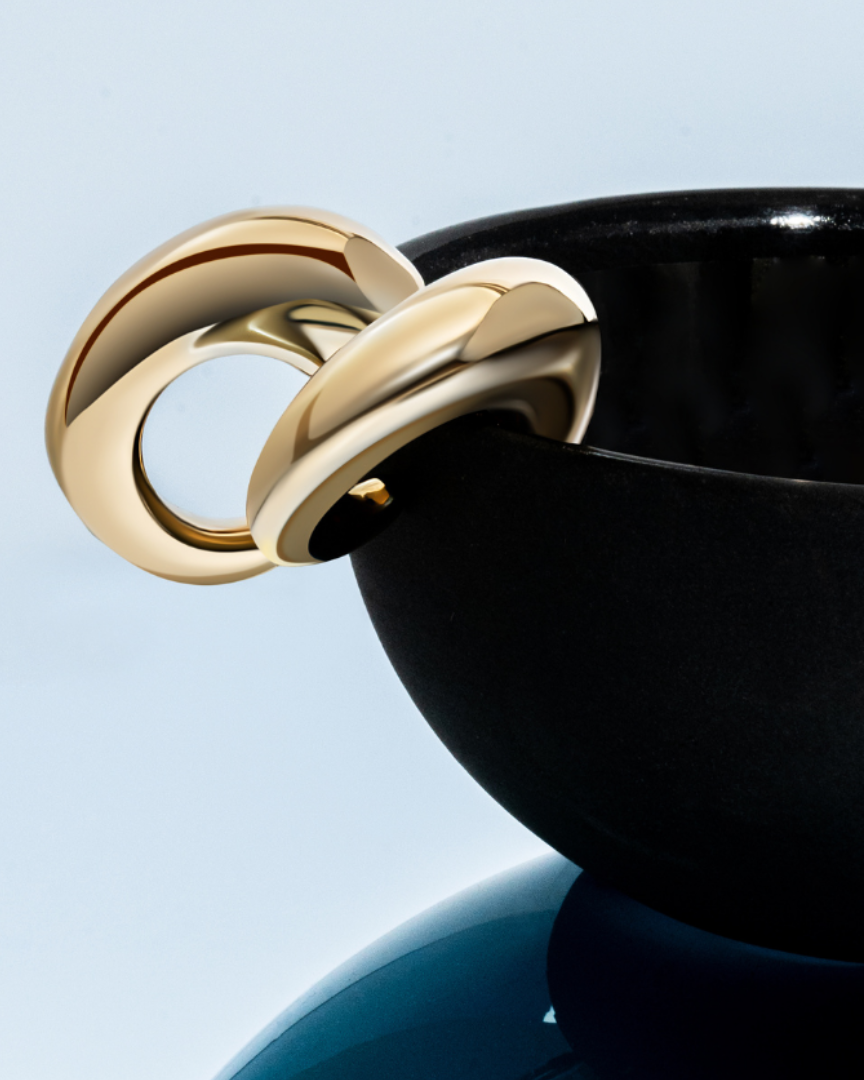 Camila Chunky Sculptural Gold Open Hoop Earrings