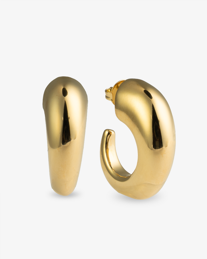 Camila Chunky Sculptural Gold Open Hoop Earrings