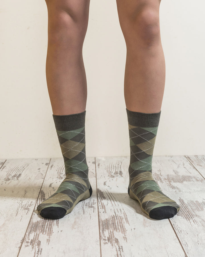 Men's Olive Green Mix Set Socks