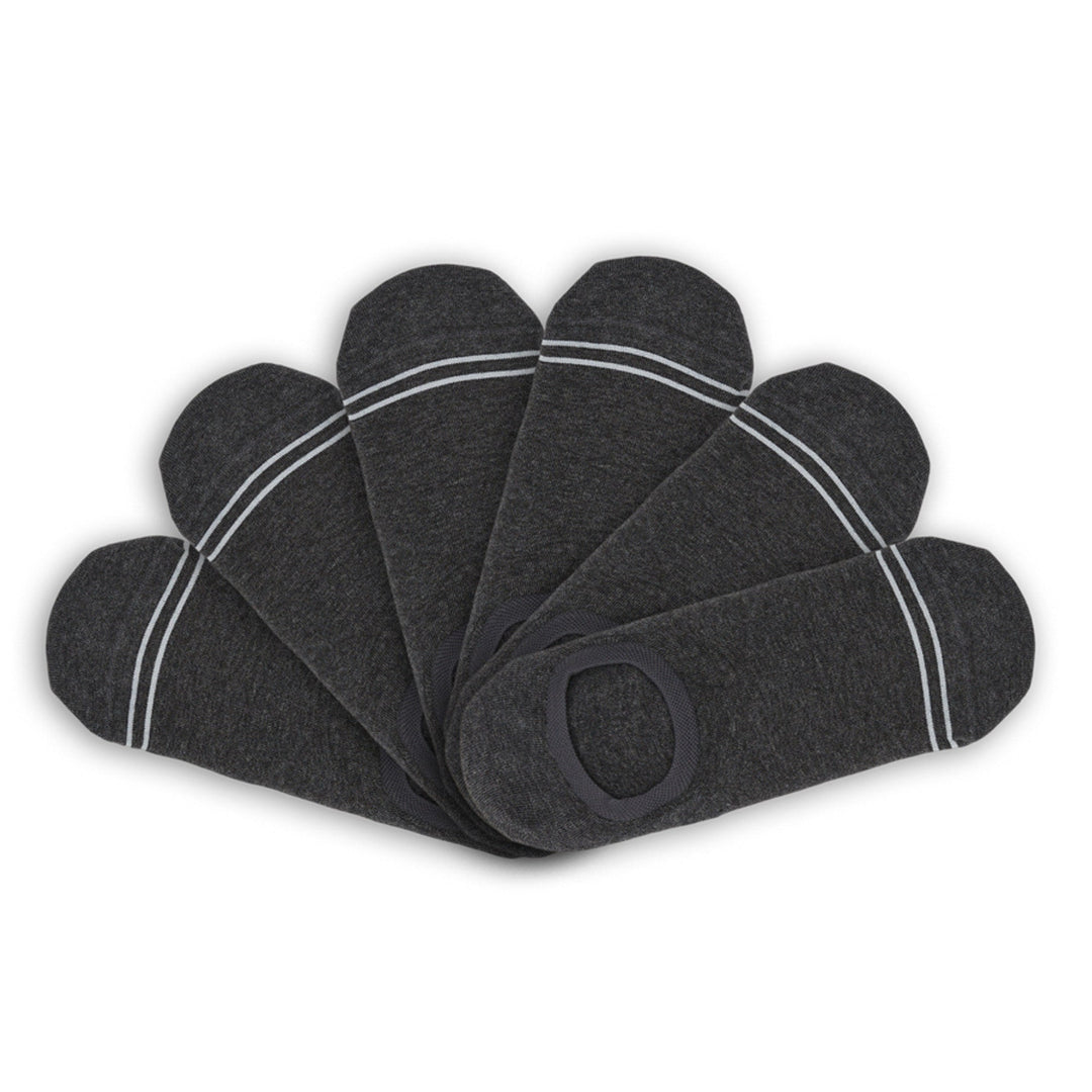 Charcoal Cotton No Show - 6 Pack