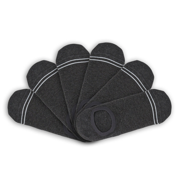 Charcoal Cotton No Show - 6 Pack