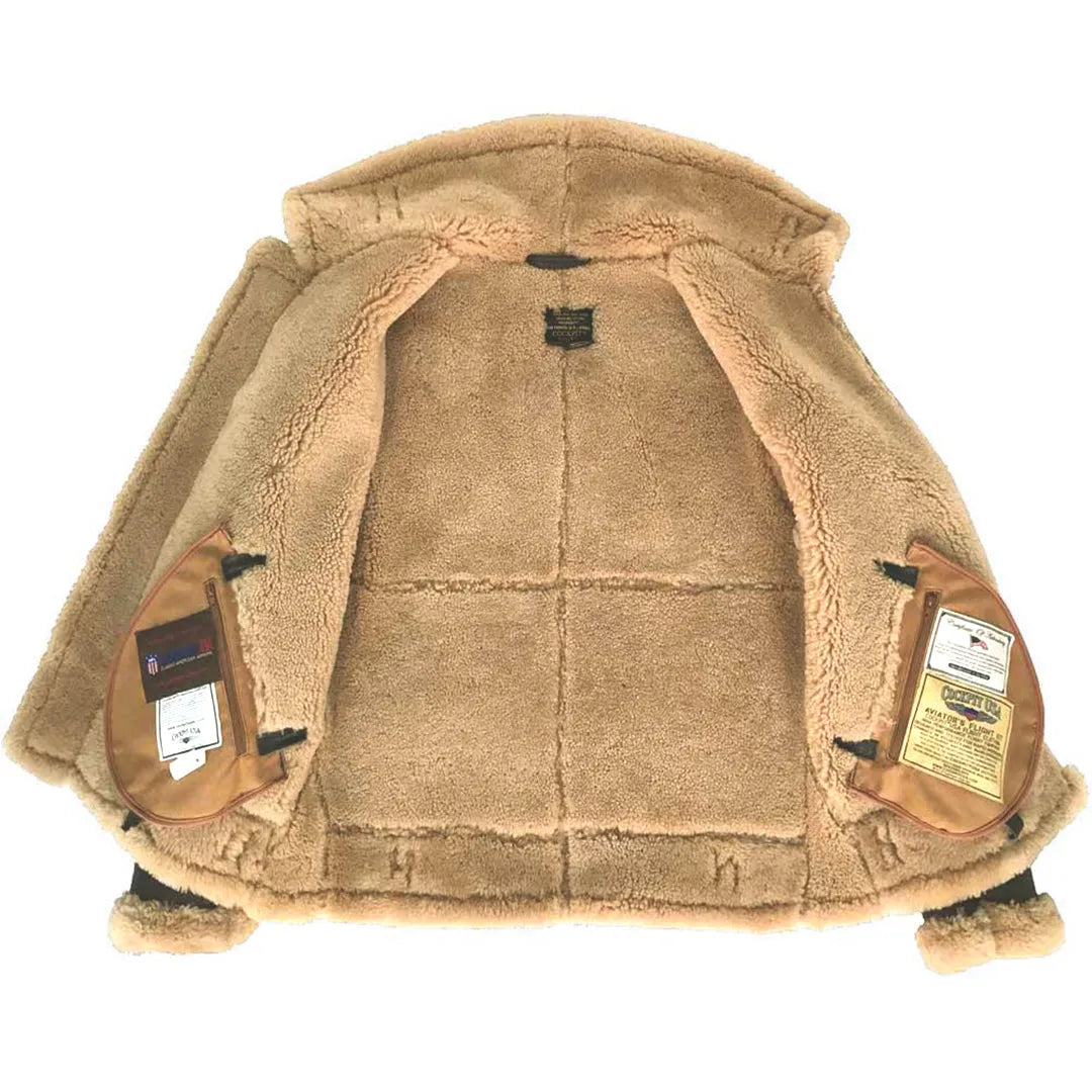Cockpit USA Men's Spitfire B-3 Sheepskin Bomber Jacket | Made In USA