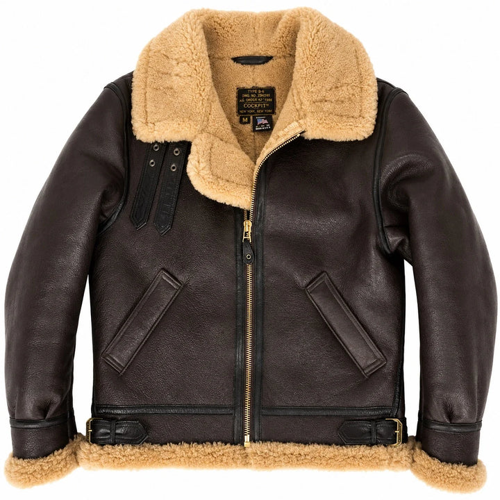 Cockpit USA Men's Spitfire B-3 Sheepskin Bomber Jacket | Made In USA