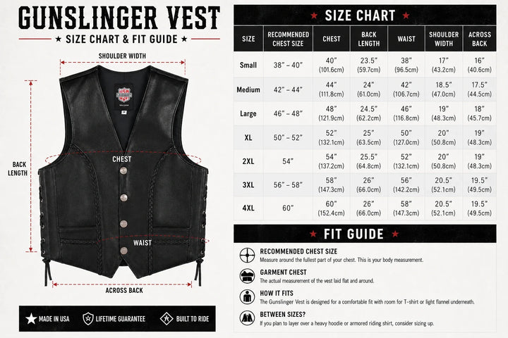 Legendary Gunslinger Men's Leather Vest