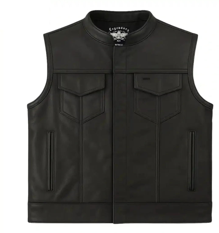 Legendary Outlaw Men's Leather Motorcycle Vest