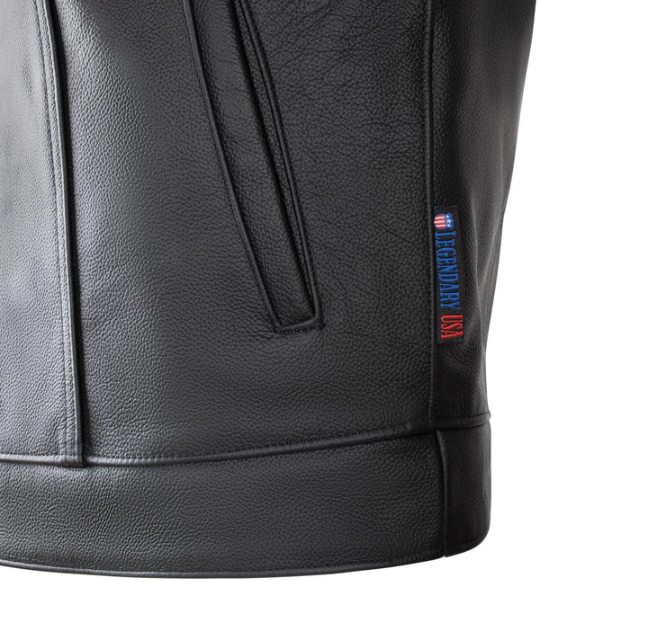 Legendary Outlaw Men's Leather Motorcycle Vest