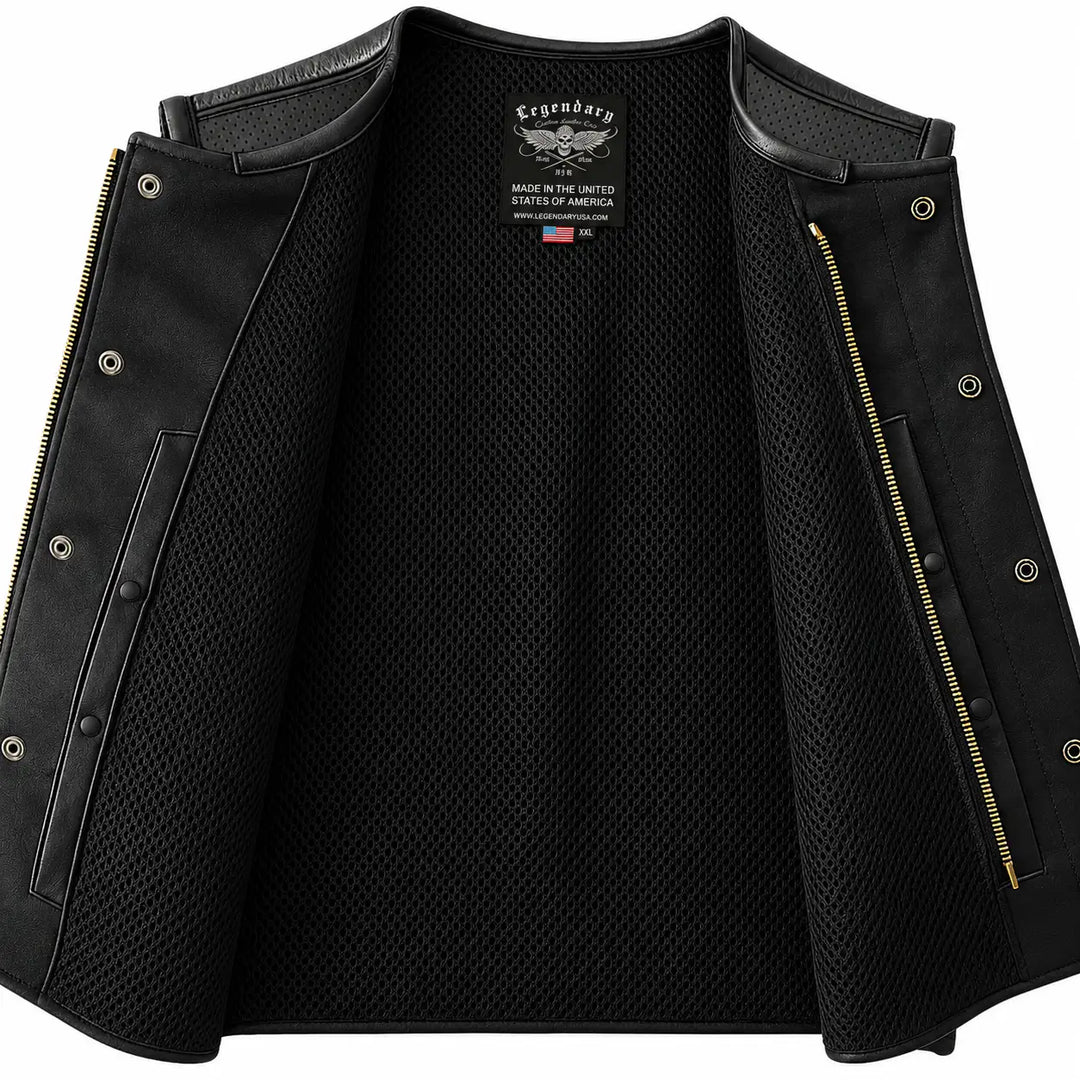 Legendary LowLife Z Perforated Black Leather Vest