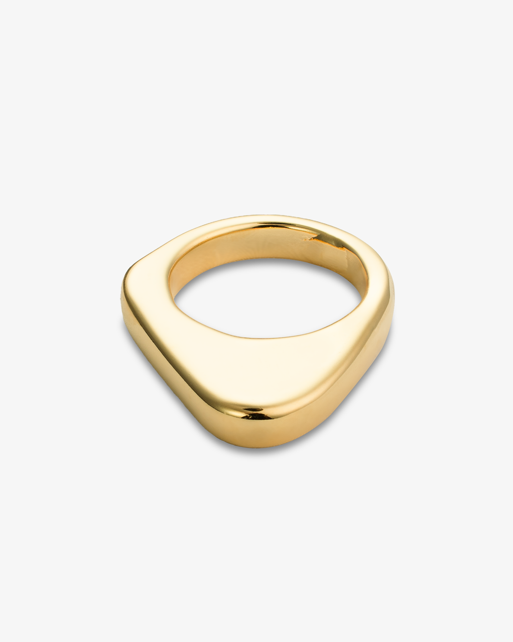 Luna Geometric Rounded Square Gold Statement Ring