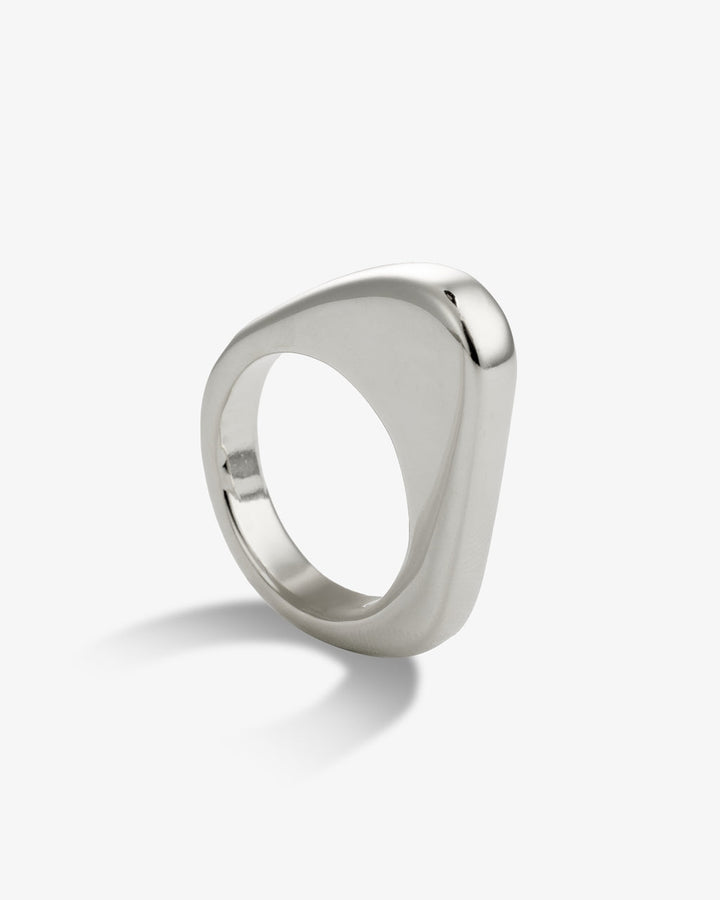 Luna Geometric Rounded Square Gold Statement Ring