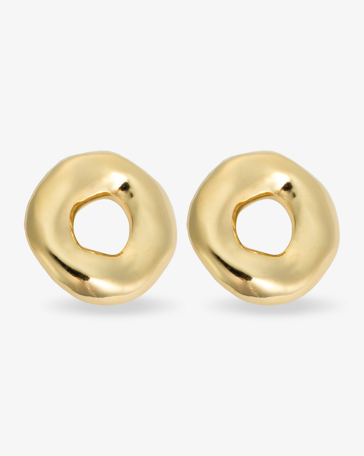 Mary Organic Donut Gold Statement Earrings