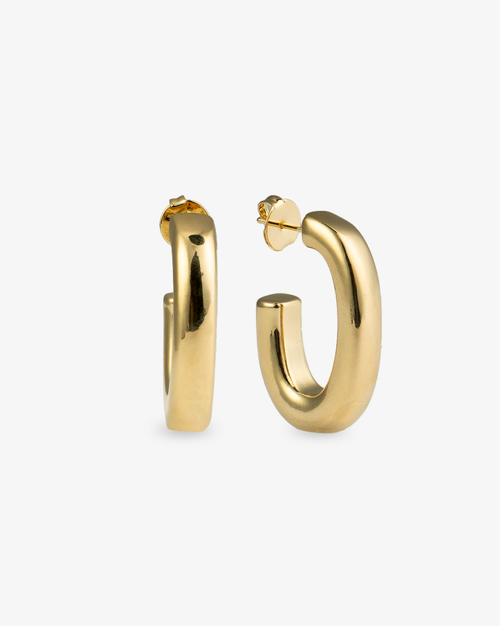 Mia Chunky Gold J-Hoop Statement Earrings