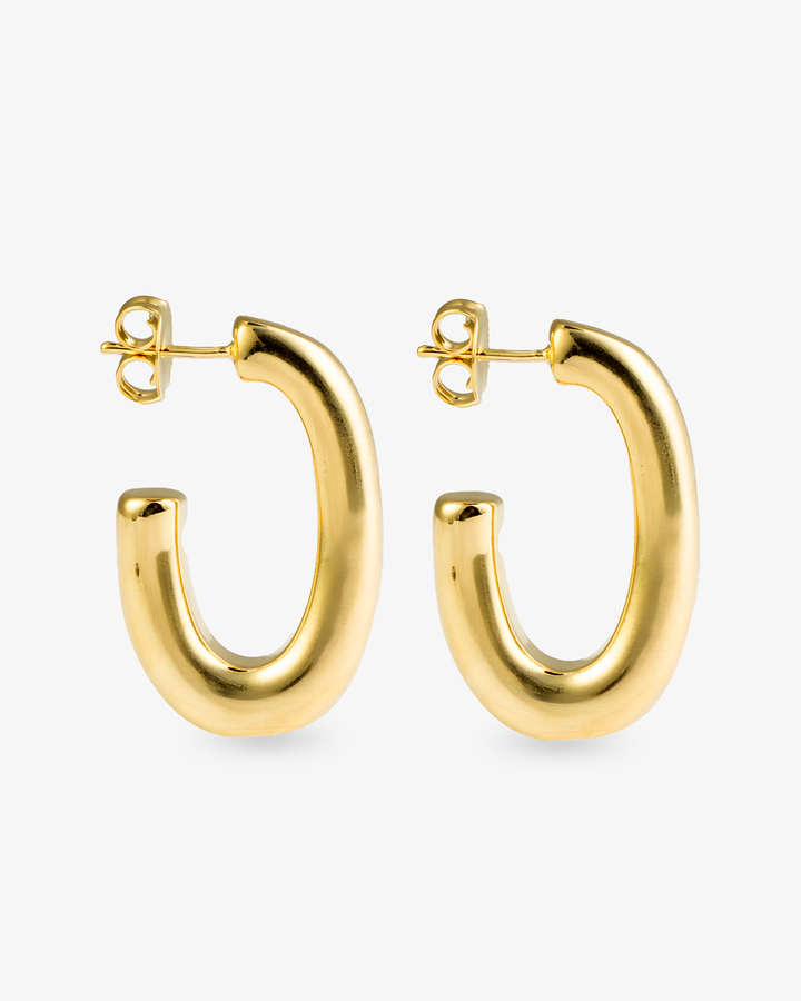 Mia Chunky Gold J-Hoop Statement Earrings