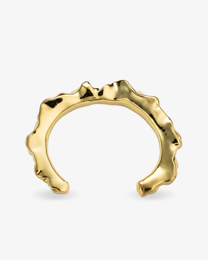 Nathalia Organic Textured Gold Open Cuff Bracelet