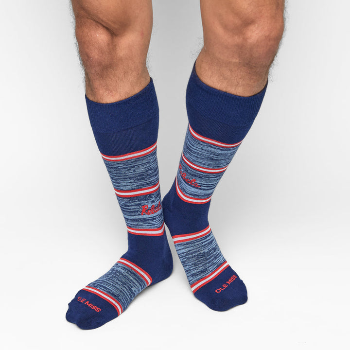 Navy Rebels Stripe Dress Socks