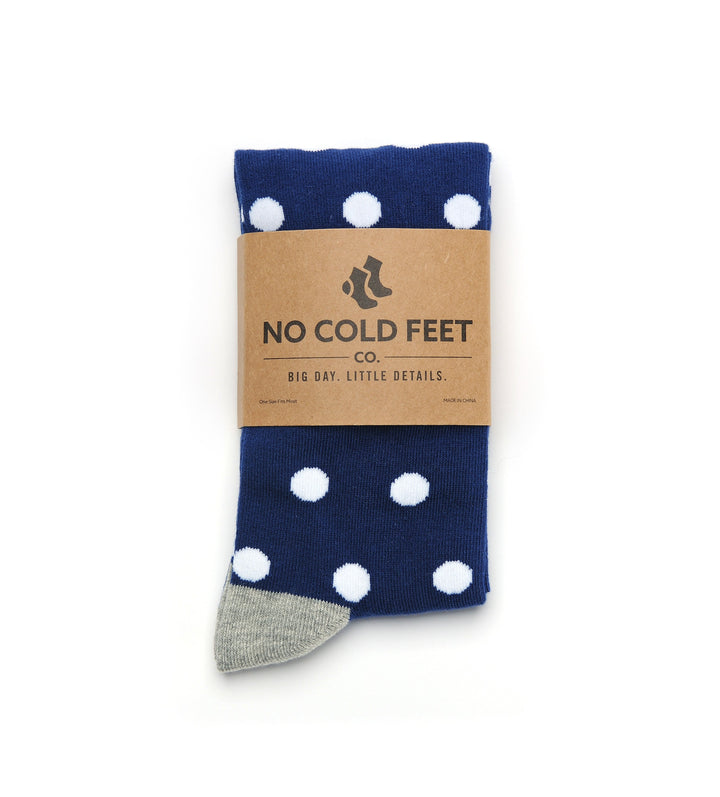 Navy with White Polka Dot Socks