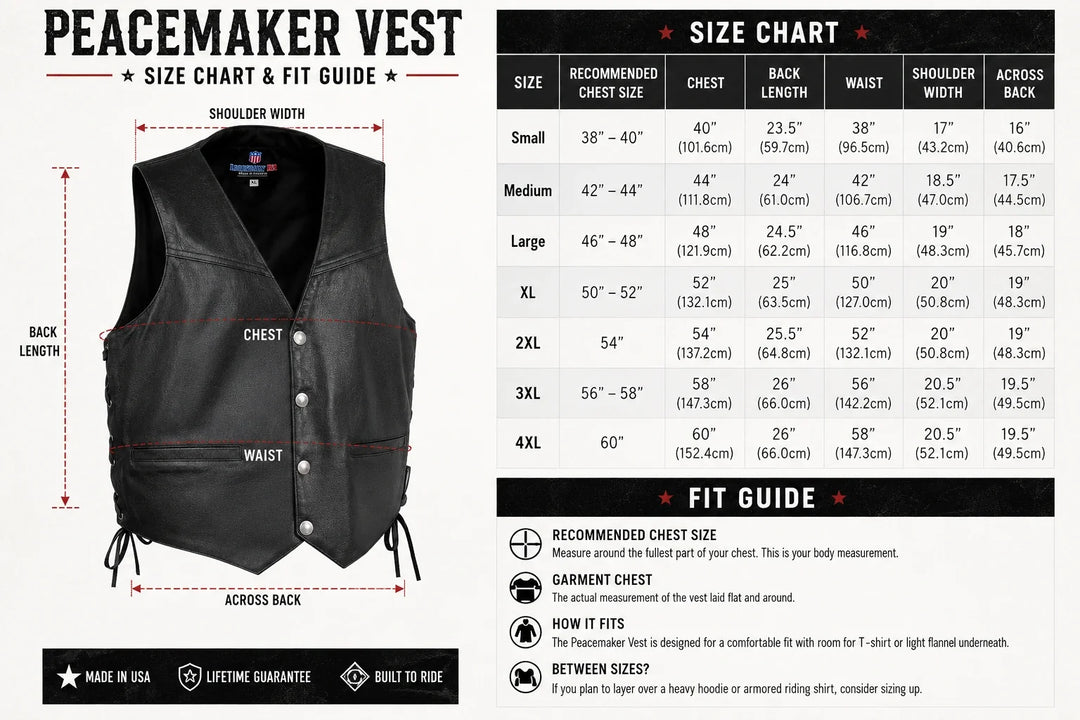 Legendary Peacekeeper Vintage Leather Gun-Pocket Vest