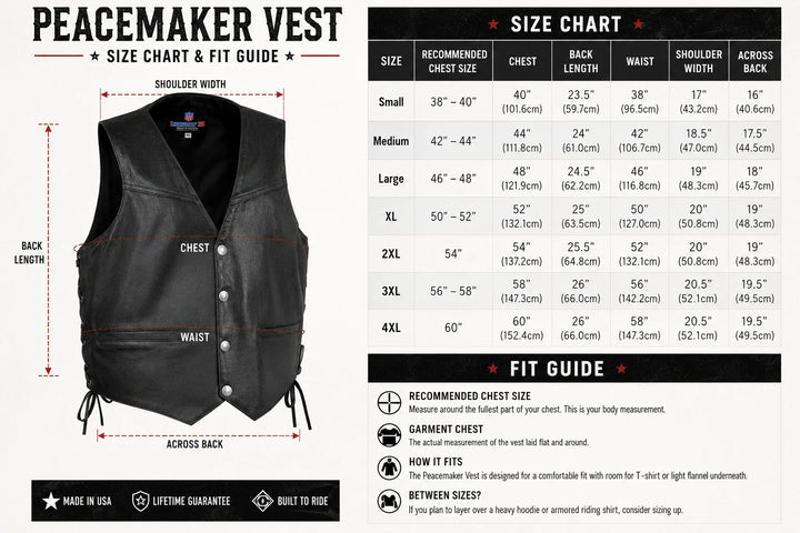 Legendary Peacekeeper Vintage Leather Gun-Pocket Vest