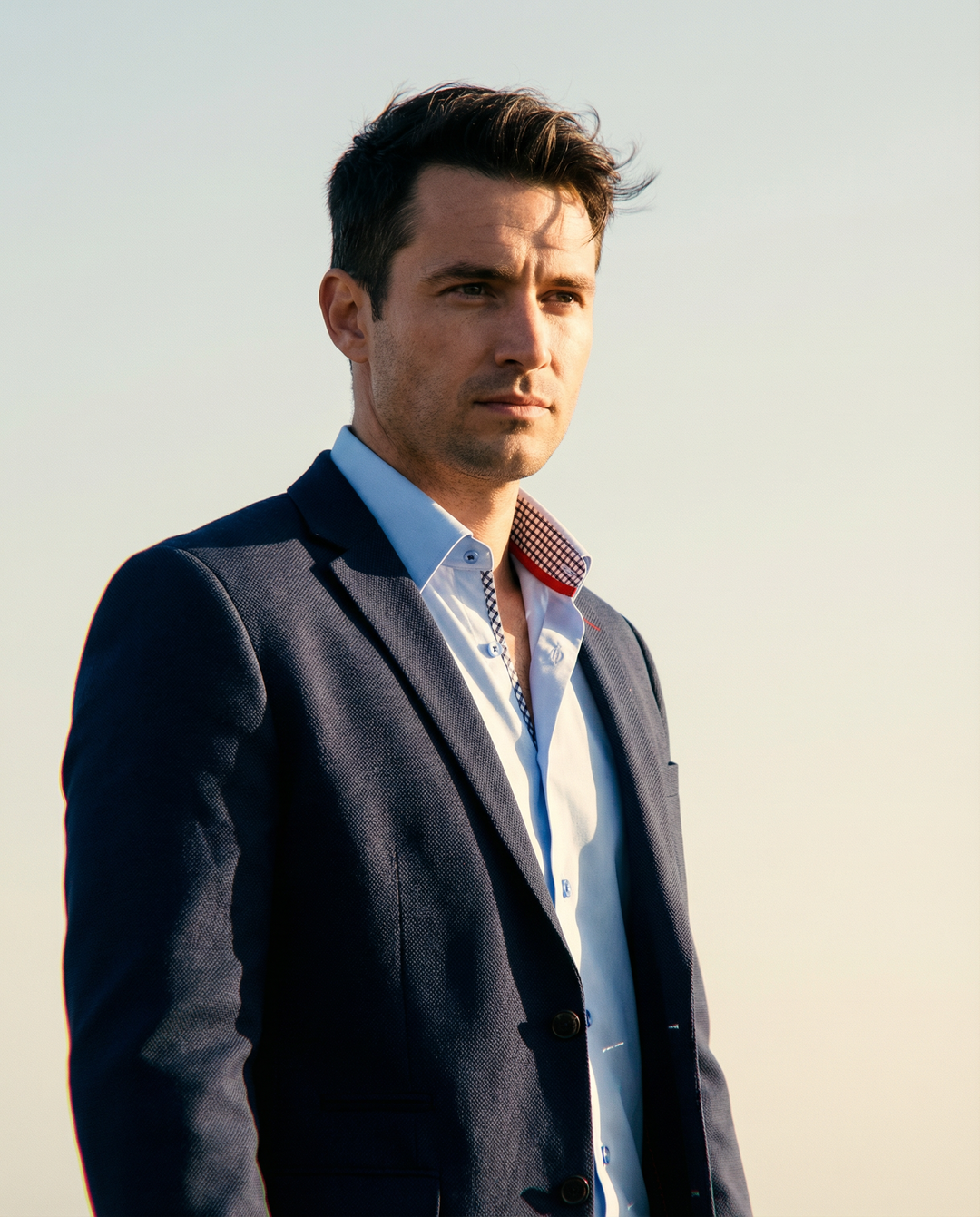 Daniel Button-Up Shirt With Contrast Details // Blue // Contemporary Fit (Regular)