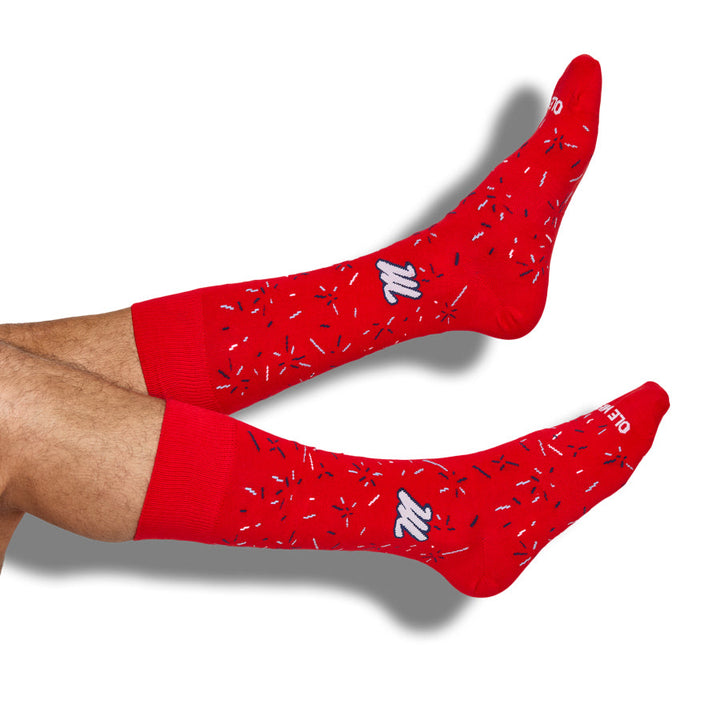 Red Confetti Dress Socks