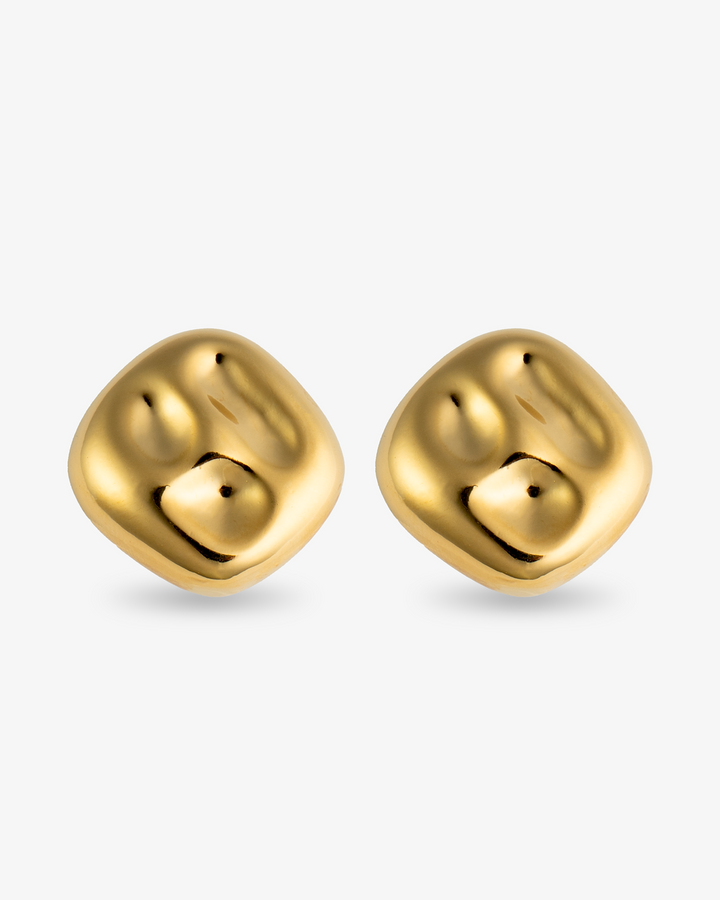 Sara Organic Square Gold Statement Earrings