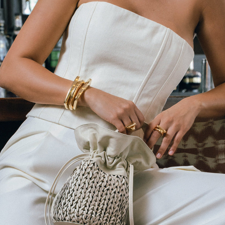 Sophia Geometric Gold Open Cuff Bracelet