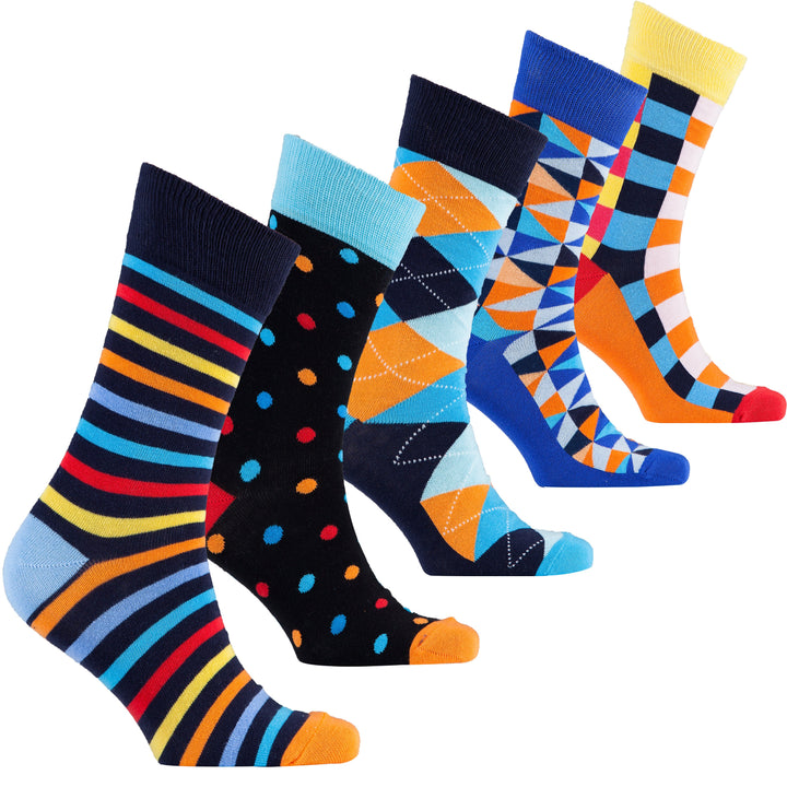 Men's Fashionable Mix Set Socks (5-Pack)
