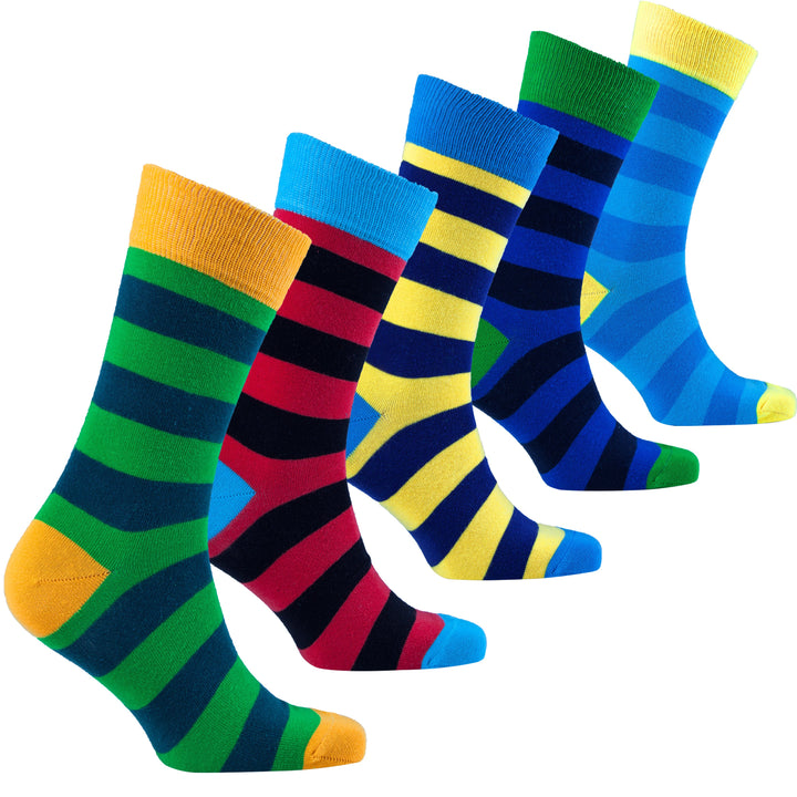 Mens Trendy Stripes Socks 5-Pack